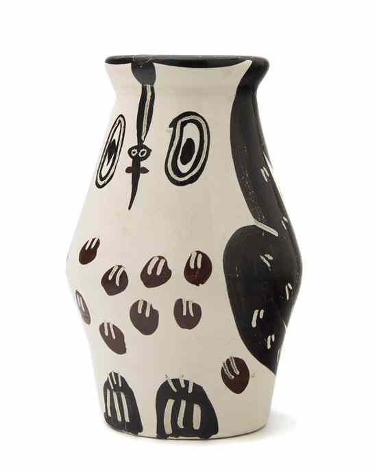 Appraisal: Pablo Picasso Spanish - Hibou marron noir vase painted and