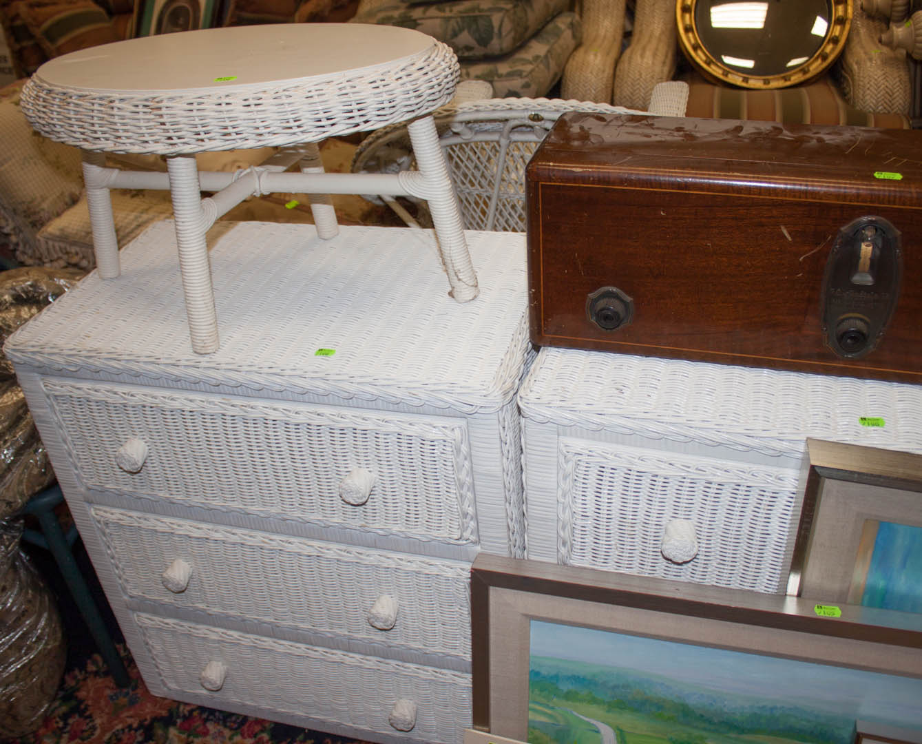 Appraisal: Three pieces of wicker furniture including two chests and a