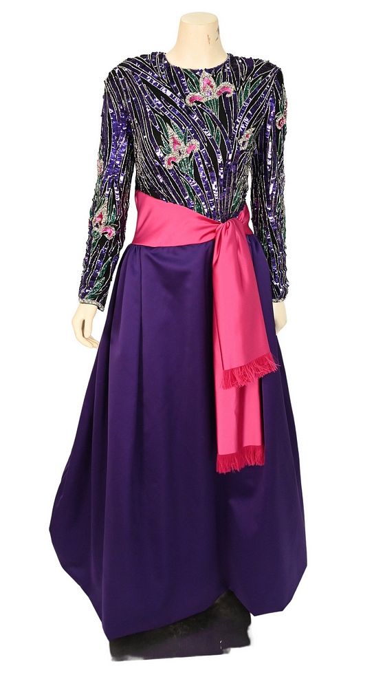 Appraisal: Bob Mackie Boutique Beaded Top Ball Gown vintage 's Fleur