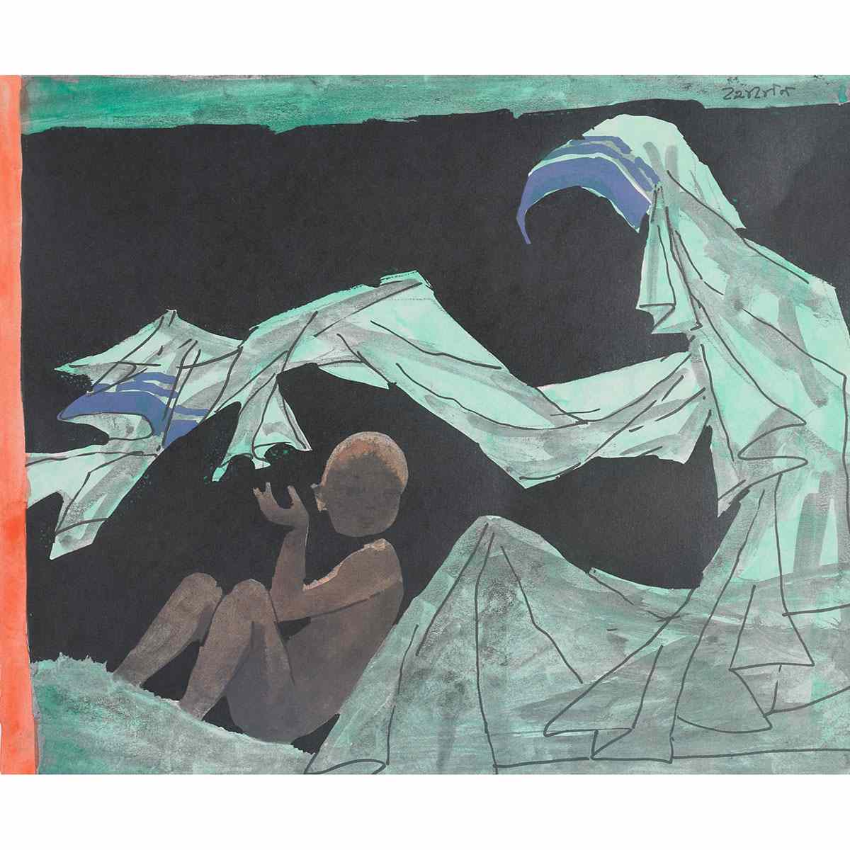 Appraisal: Maqbool Maqbul Fida Husain - Indian MOTHER AND CHILD A