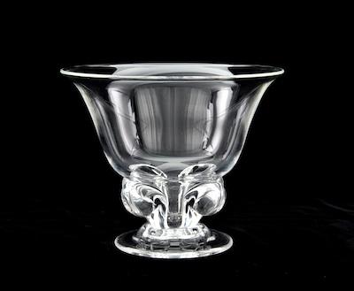 Appraisal: A Steuben Centerpiece Bowl With Foliated Base Shape designed by