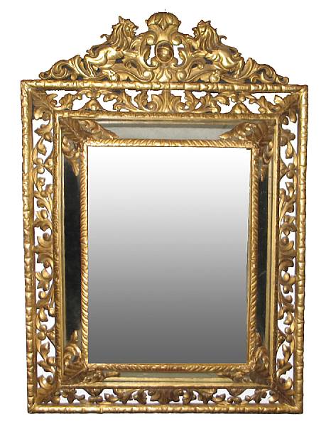 Appraisal: A French style carved and gilt mirror th Century height