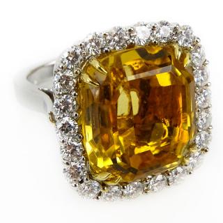 Appraisal: Approx Carat Gem Quality Cushion Cut Citrine Round Brilliant Cut