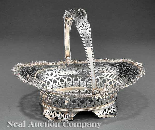 Appraisal: An Antique American Sterling Silver Cake Basket J E Caldwell