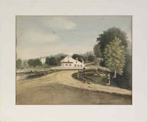 Appraisal: William Britton American active ca watercolor on paper view of