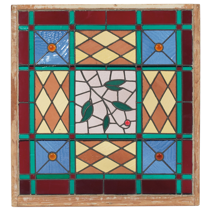 Appraisal: Arts and Crafts period window AestheticMovement design in colorful leaded