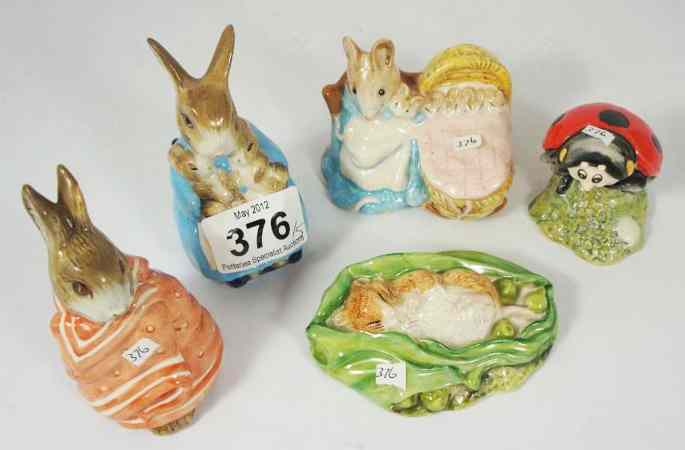 Appraisal: Royal Albert Beatrix Potter Figures Mrs Rabbit and Bunnies Poorly