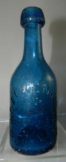 Appraisal: Soda bottle Soda- round sapphire blue- 'C B Owen Co