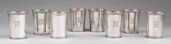 Appraisal: A Set of Eight American Sterling Silver Julep Cups International