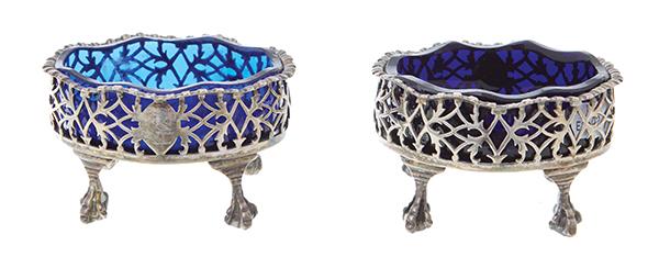 Appraisal: A PAIR OF GEORGE III SILVER SALTS BY D R