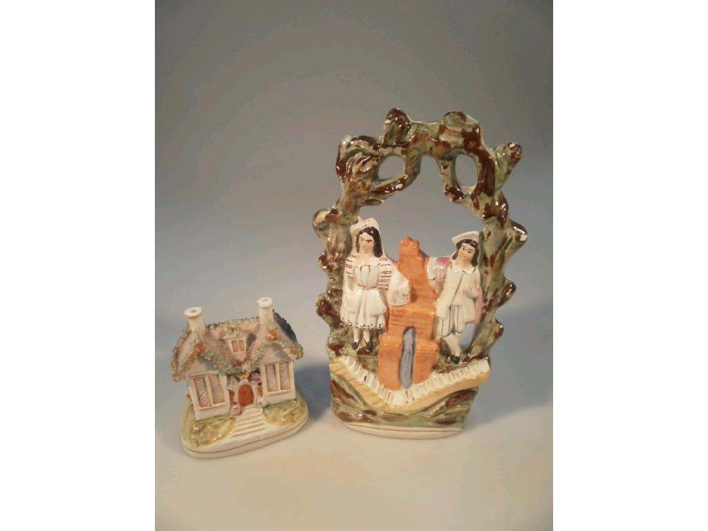 Appraisal: A thC Staffordshire bough figure group cm high and a