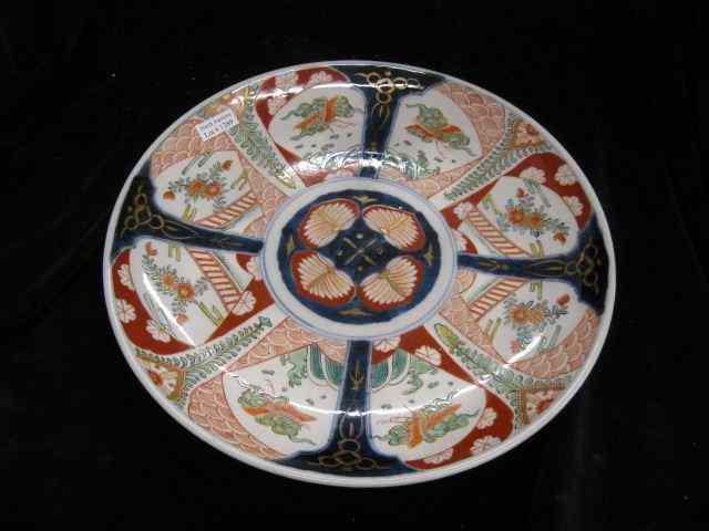 Appraisal: Japanese Imari Porcelain Chargerpanels with flying cranes flowers '' excellent