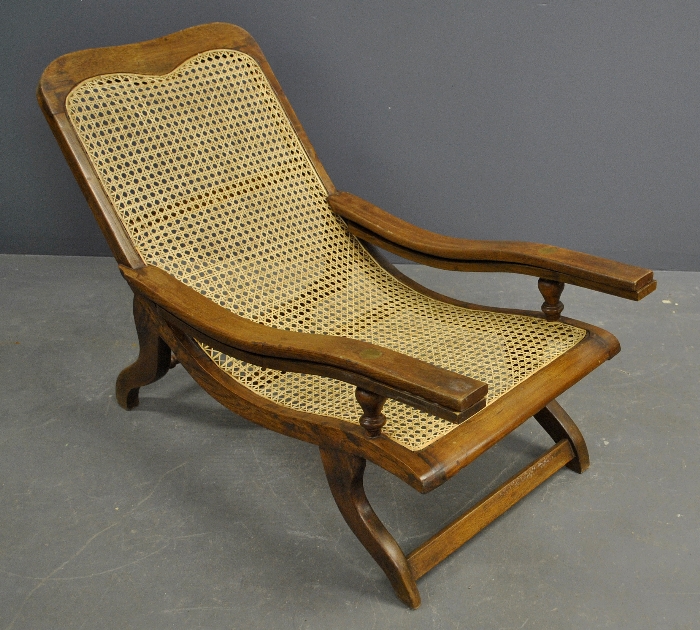 Appraisal: - Anglo Indian caned plantation chair late th c h