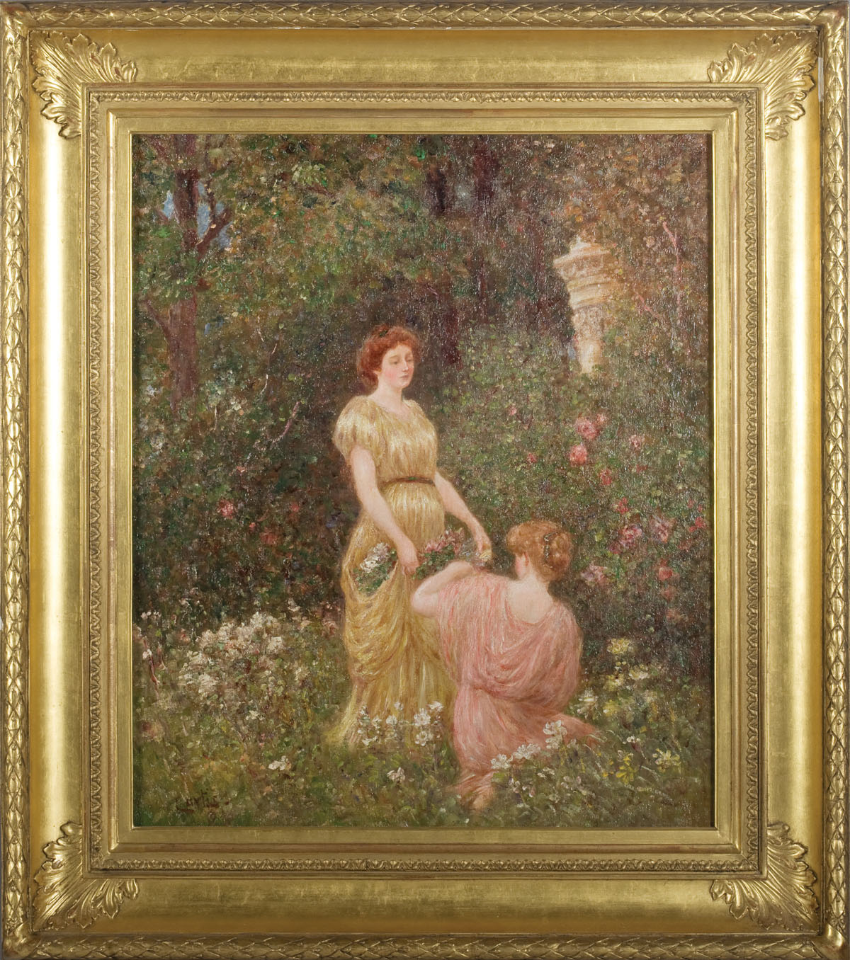 Appraisal: RALPH W CURTIS AMERICAN - IN A CLASSICAL GARDEN Oil