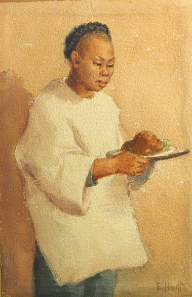 Appraisal: Esther Anna Hunt American - Chinese girl holding a dish