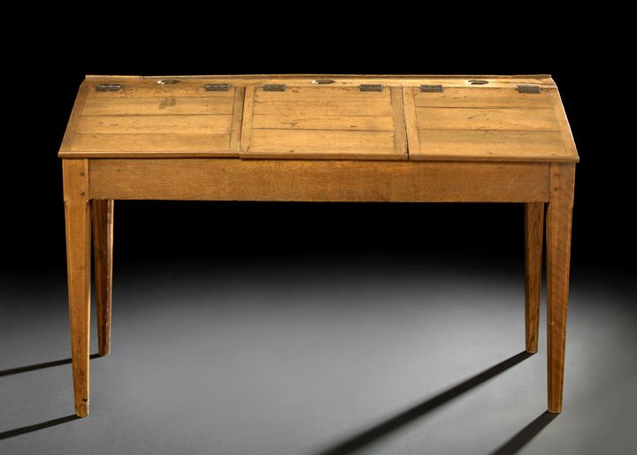 Appraisal: French Provincial Oak School Desk early th century the slanted