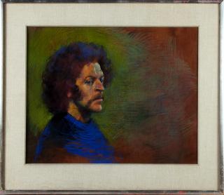 Appraisal: American School Portrait of a Man with an Afro c