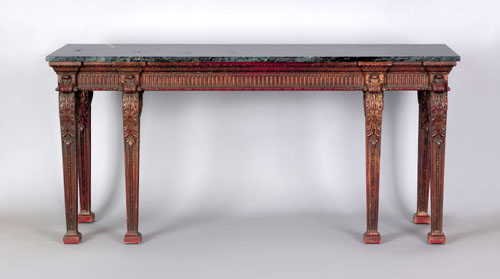 Appraisal: George III style mahogany slab table ca h w