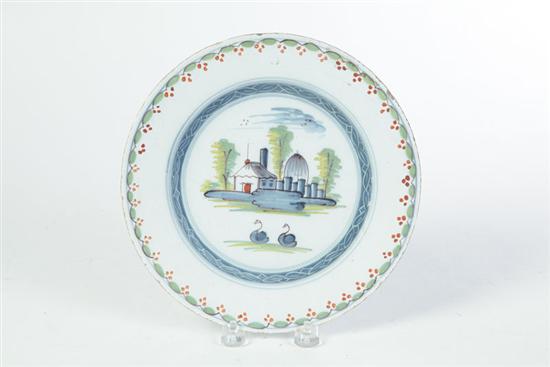 Appraisal: DELFT PLATE England th century Polychrome on white tin glaze