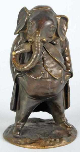 Appraisal: Elephant The Republican Figural Match Holder Bronze Fantastic detail Condition