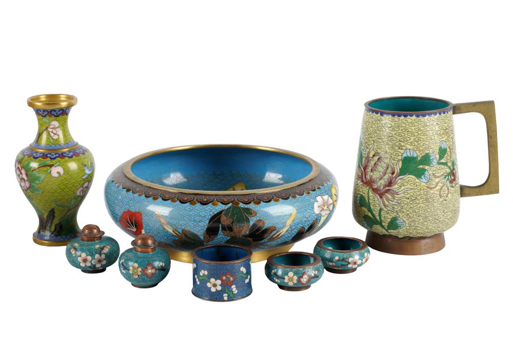 Appraisal: COLLECTION OF CHINESE CLOISONNE ARTICLEScomprising a bowl inches diameter a