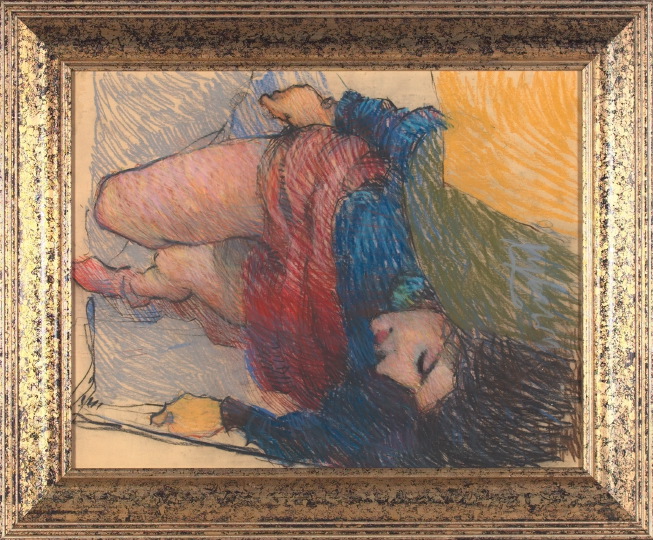 Appraisal: Don Wright American Louisiana - Reclining Woman pastel on paper