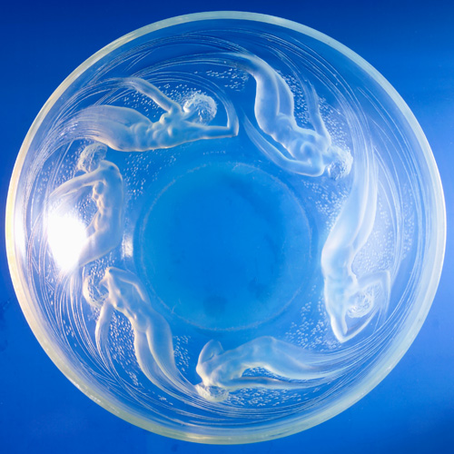 Appraisal: R LALIQUE Bowl Ondines Ourvertes opalescent ca Molded R LALIQUE