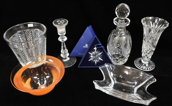 Appraisal: Assorted glassware seven pieces total Cofrac Art Verrier France oblong