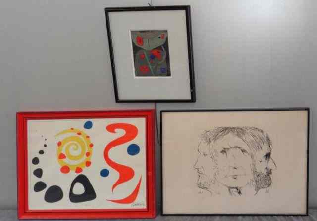 Appraisal: CALDER KLEE BASKIN Three th C Prints Calder lithograph- signed