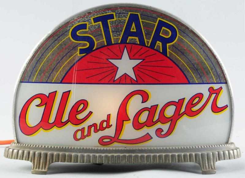 Appraisal: Star Ale Lager Beer Reverse Glass Cab Sign Light-up Gillco