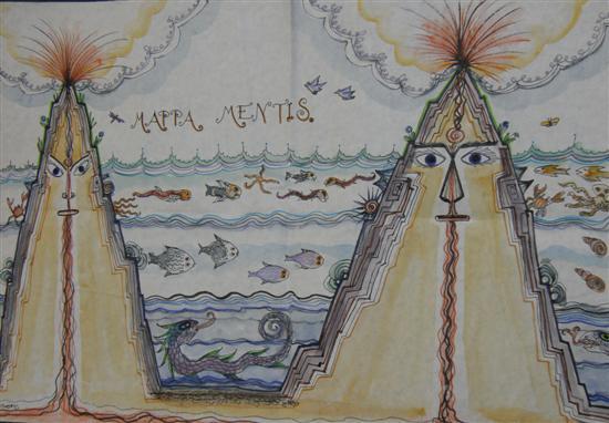 Appraisal: Thetis Blacker - British 'Mappa Mentis' signed ink and watercolour