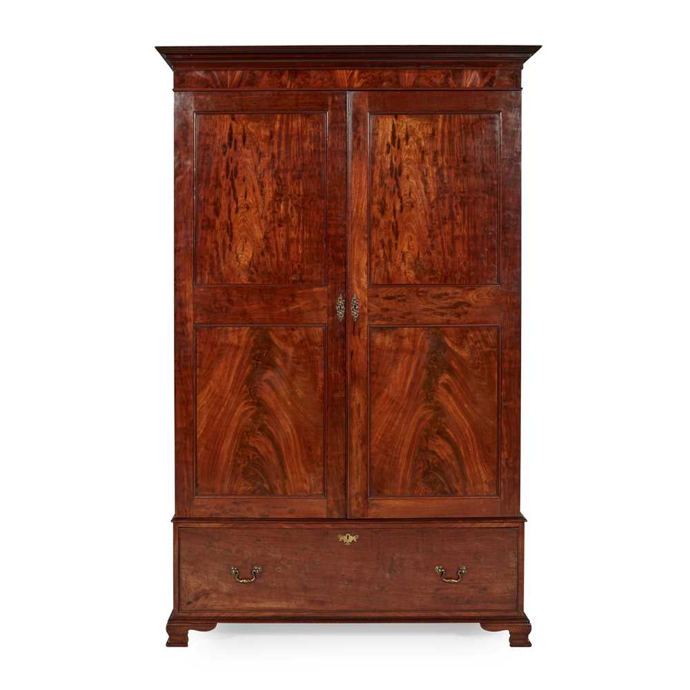 Appraisal: VICTORIAN MAHOGANY WARDROBE TH CENTURY in the Georgian style the