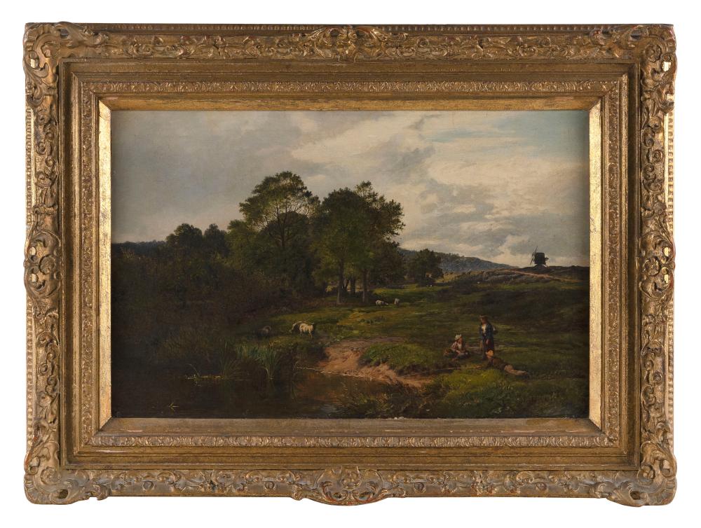 Appraisal: SIDNEY RICHARD PERCY ENGLAND - LANDSCAPE WITH SHEEP AND A