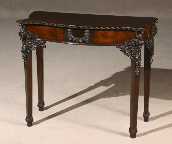 Appraisal: George III Style Mahogany Serpentine Side Table th Century Left