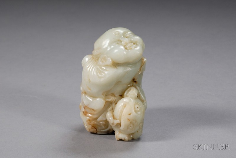 Appraisal: Jade Carving pale celadon stone carved as the figure of