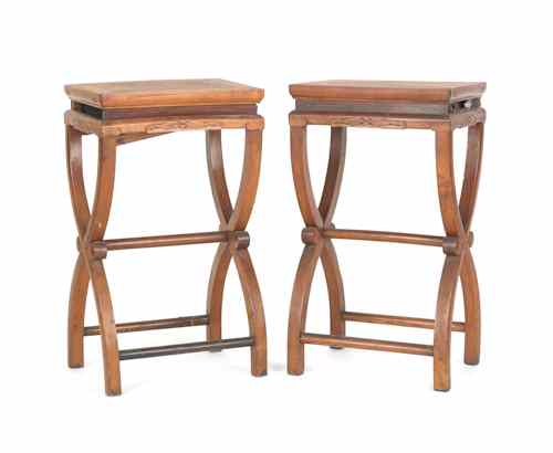 Appraisal: Pair of Chinese hardwood stands h w