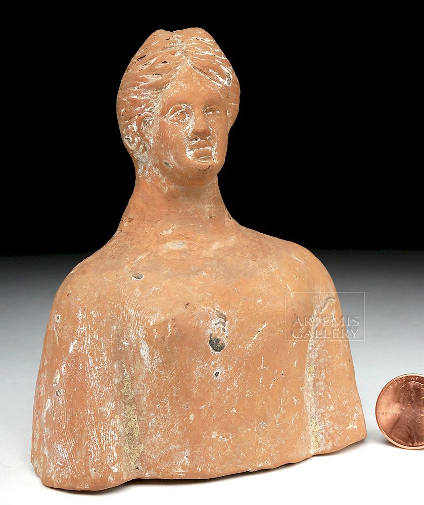 Appraisal: Greek Terracotta Protome Bust of Demeter Originally Listed At Greece