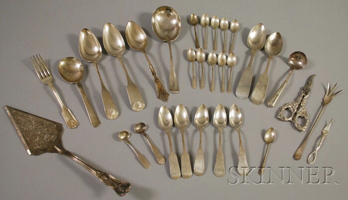 Appraisal: Group of Assorted Silver Flatware and Serving Items including eleven