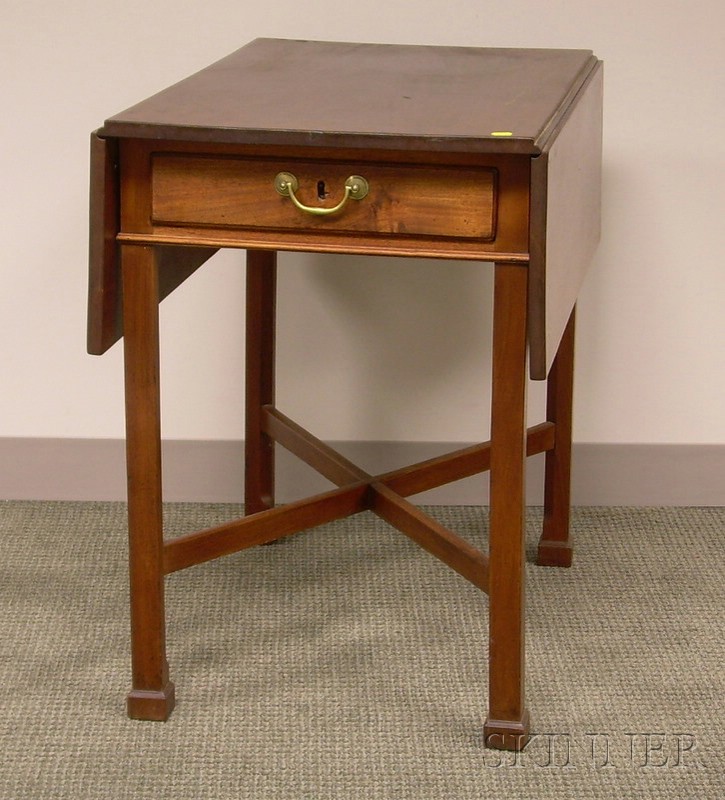 Appraisal: Chippendale Mahogany Drop-leaf Pembroke Table with End Drawer ht lg