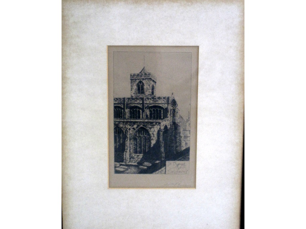 Appraisal: Engraving 'St Thomas Church Salisbury' indistinctly signed in pencil