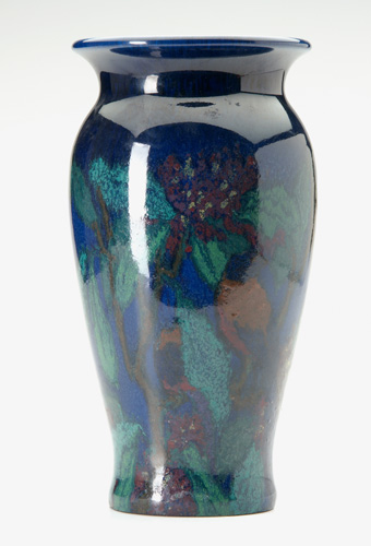 Appraisal: ROOKWOOD Jewel Porcelain baluster vase painted in rich enamel colors