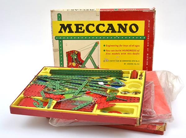 Appraisal: THREE MECCANO OUTFITS INCLUDING AND A ALL PARTS LOOSE AND