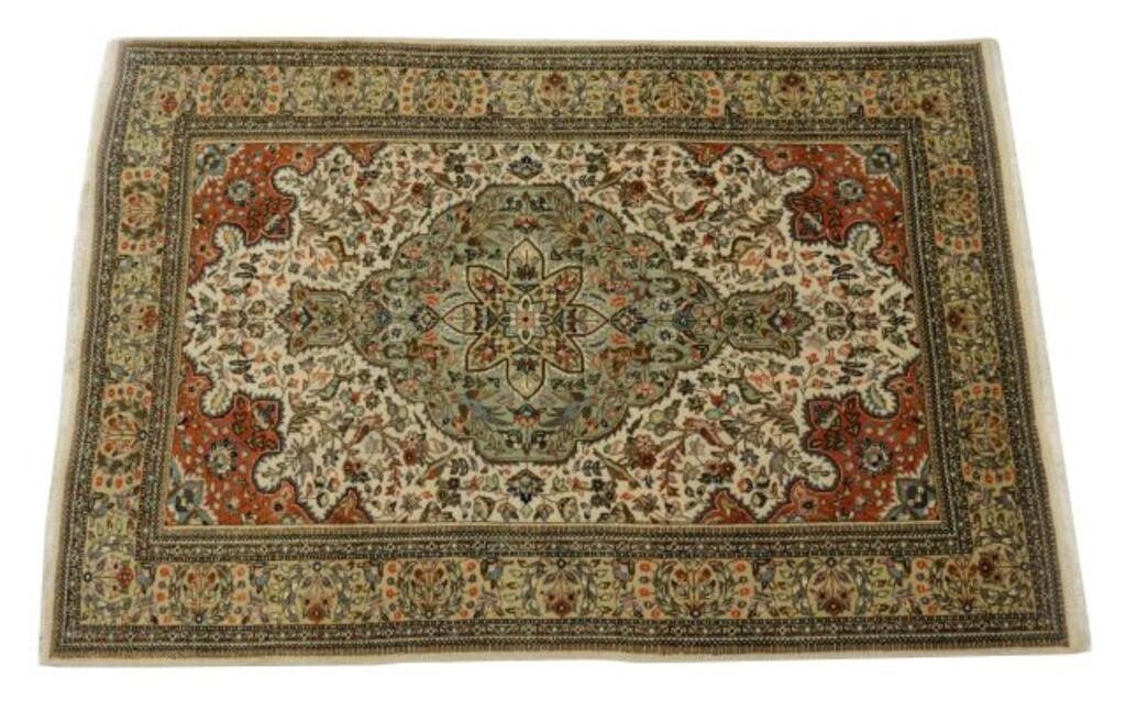 Appraisal: Hand-tied Persian Tabatabriz rug approx ' l ' w