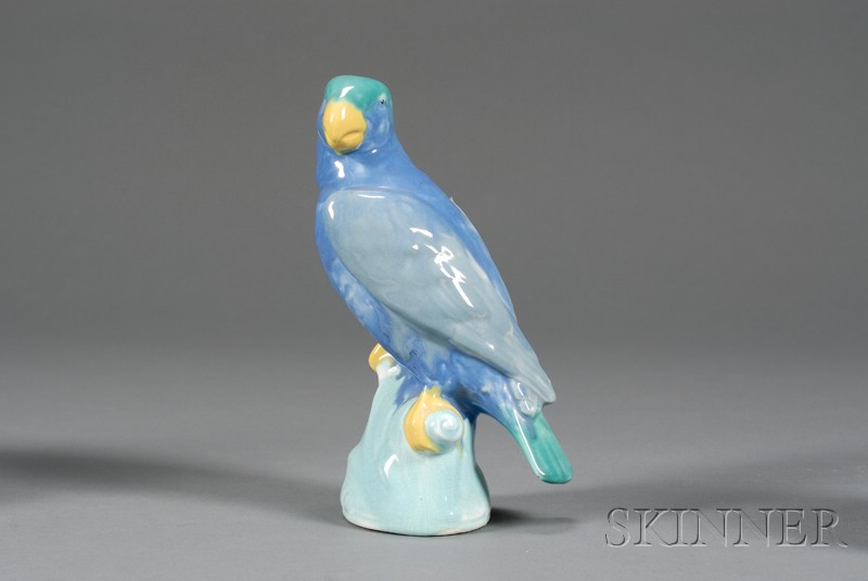 Appraisal: Mintons Glazed Earthenware Parrot England c modeled perched on a