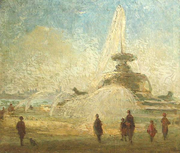 Appraisal: Henry F Vander Velde - A Walk around the Fountain