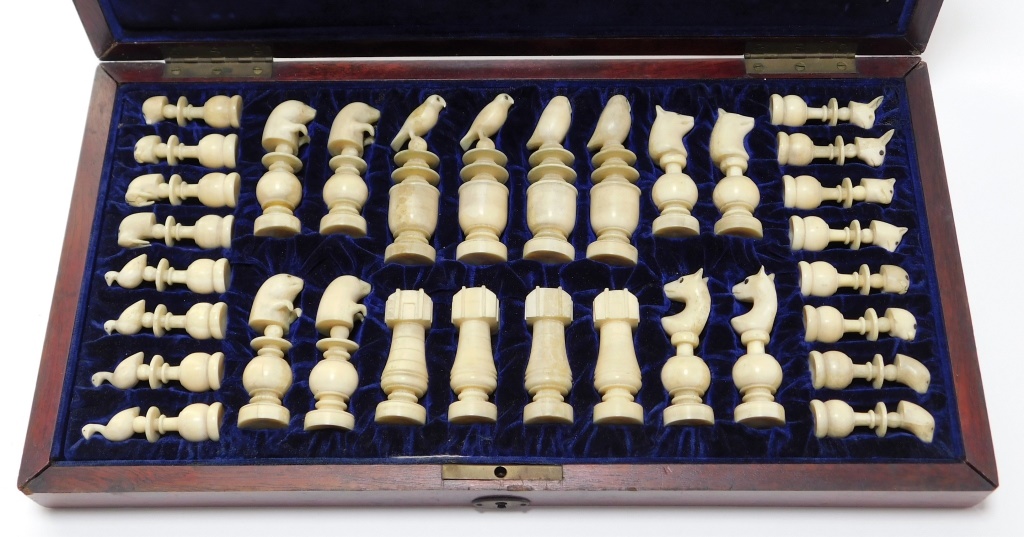 Appraisal: C INUIT HAND CARVED WALRUS CHESS SET Alaska Circa Immaculate