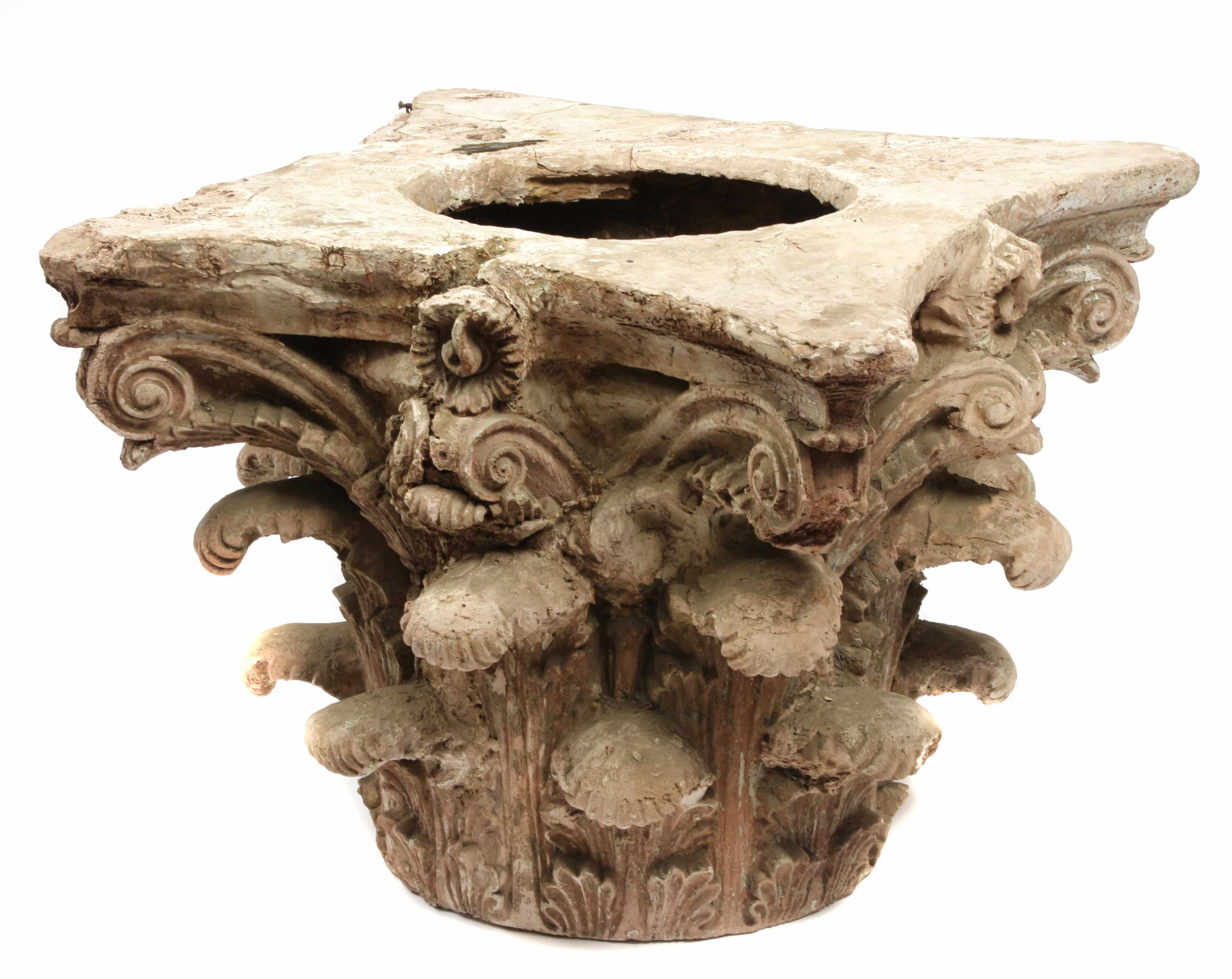 Appraisal: A pair of terracotta Corinthian capitals fourth quarter th centuryheight