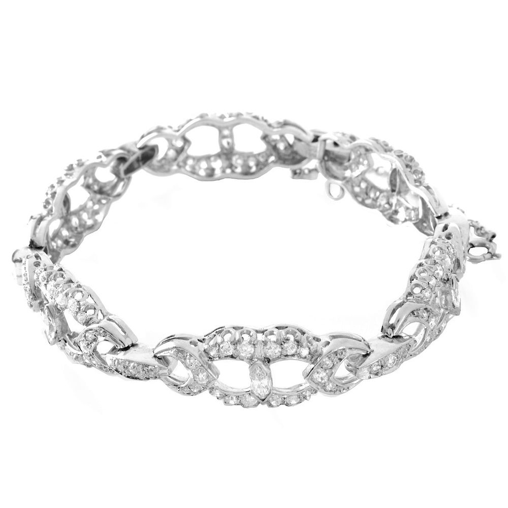 Appraisal: Antique Diamond and Platinum Bracelet Antique Approx - Carat Old