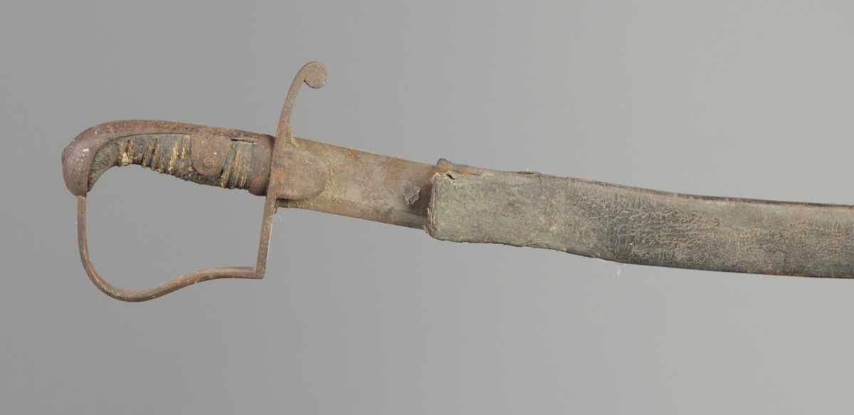 Appraisal: Early th Cent Sword w Leather Scabbard L ''E