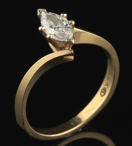 Appraisal: KY gold X mm marquise diamond approximately ct Clarity SI